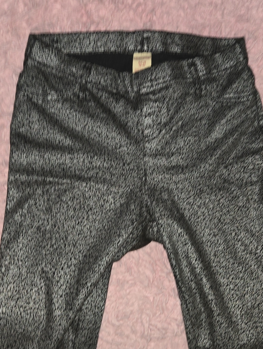 Faded Glory Black & Gray Heathered Leggings